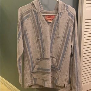 Gray/Blue Baja Hoodie